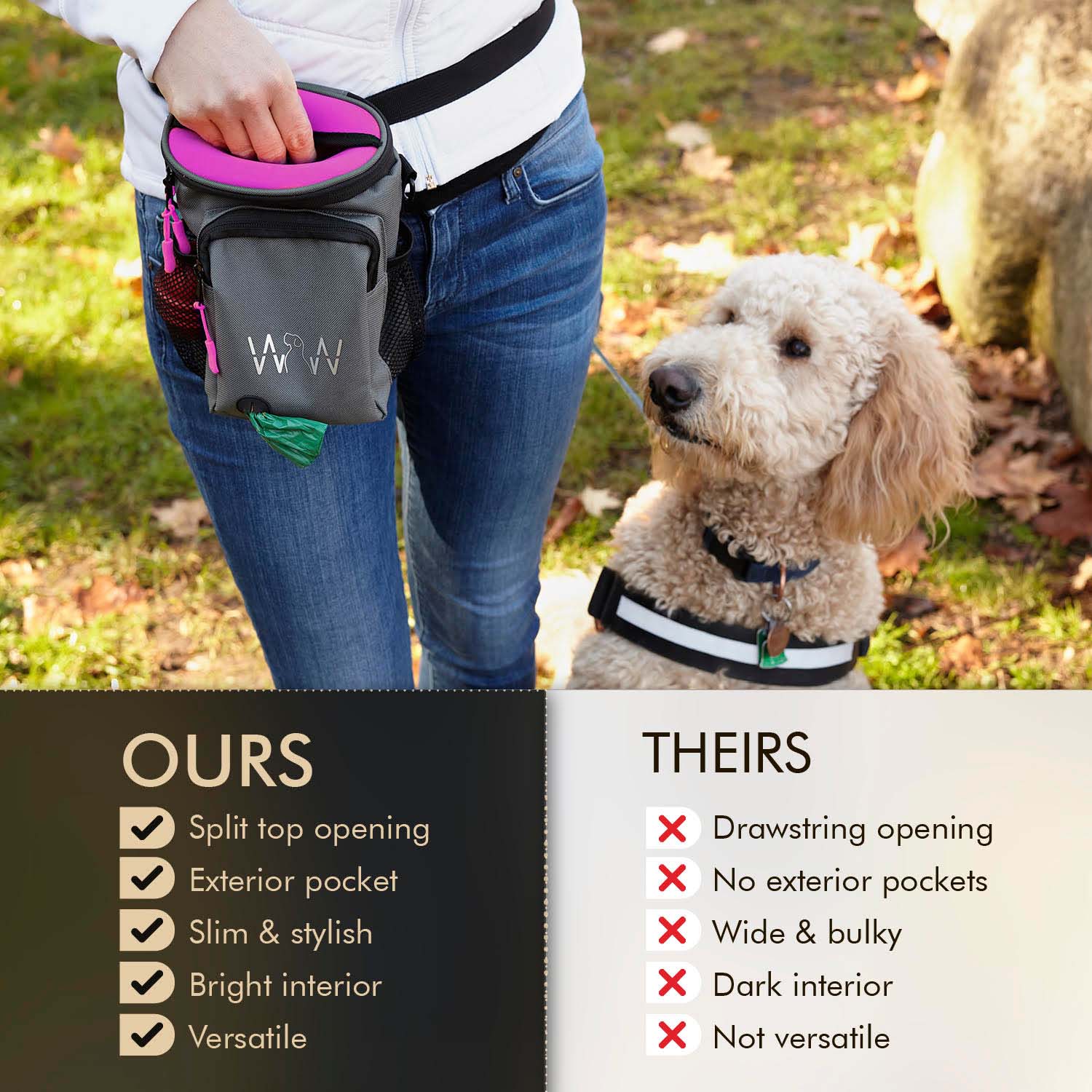 Dog Treat Bag - Unique, Stylish & Durable Design